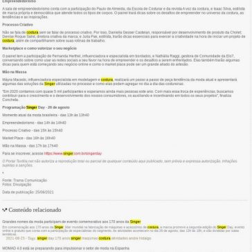 Grandes nomes da moda participam de evento comemorativo aos 170 anos da Singer – Textilia