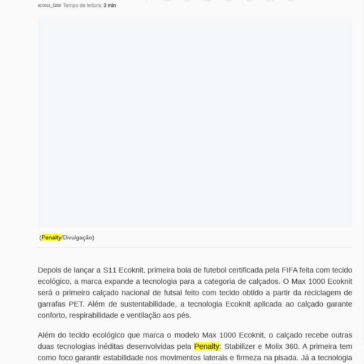 Penalty desenvolve primeiro tênis nacional de futsal com tecido ecológico – Exame blogs
