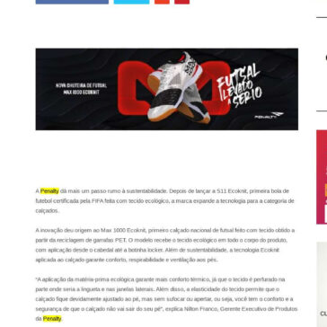 Penalty desenvolve primeiro tênis nacional de futsal com tecido ecológico – Grandes Nomes da Propaganda