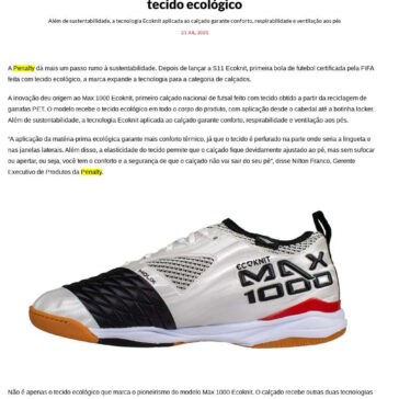 Penalty desenvolve primeiro tênis nacional de futsal com tecido ecológico – Marketing Esportivo
