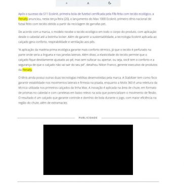 Penalty desenvolve primeiro tênis nacional de futsal feito com tecido ecológico – Máquina do Esporte