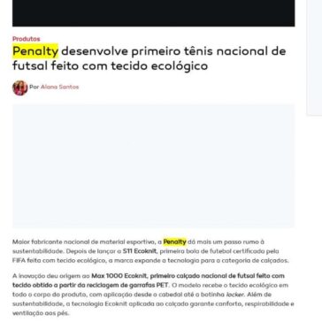 Penalty desenvolve primeiro tênis nacional de futsal feito com tecido ecológico – Publicitários Criativos