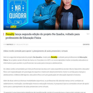 Penalty lança segunda edição do projeto Na Quadra, voltado para professores de Educação Física – Templo dos Esportes