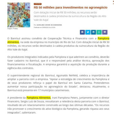 R$ 50 milhões para investimentos no agronegócio – Agrolink