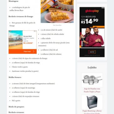 Receita de Assado de travessa com pão de milho – Comida e Receitas