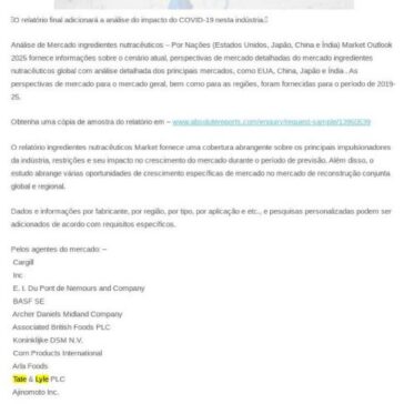Crescimento do mercado Octenilo de Succinct anidrido amido modificado, tamanho 2021, percepções de negócios, cenário competitivo, oportunidades regionais, cenário de desenvolvimento, dinâmica e status – El Universal