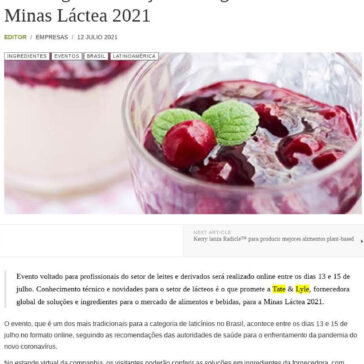Tate & Lyle promove palestras sobre tecnologia e inovação em ingredientes na Minas Láctea 2021 – Food News Latam