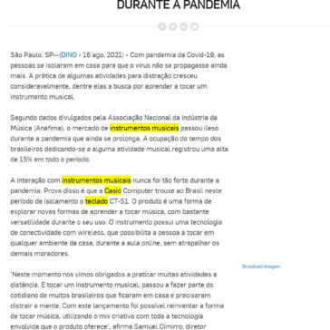 Instrumentos musicais são mais procurados durante a pandemia – Broadcast