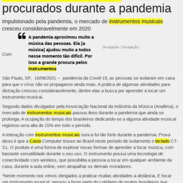 Instrumentos musicais são mais procurados durante a pandemia – Falando de Gestão