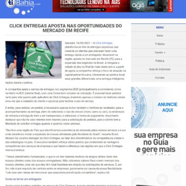 Click Entregas aposta nas oportunidades do mercado em Recife – TI Bahia