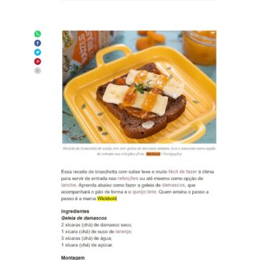 Bruschetta de queijo brie com geleia de damascos – Casa e Jardim