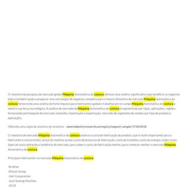 Análise de mercado Máquina Automática de costura por tamanho, participação, fabricantes, fatores-chave, fator de crescimento, oportunidades, tendências e previsão de 2027 – Ceará Máquinas