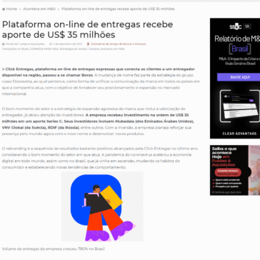 Plataforma on-line de entregas recebe aporte de US$ 35 milhões – Fusões & Aquisicões