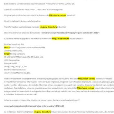 Máquina de costura industrial Mercado 2021 Crescimento do mercado global, tamanho, demanda, tendências, percepções e previsão de 2026 – Ceará Máquinas