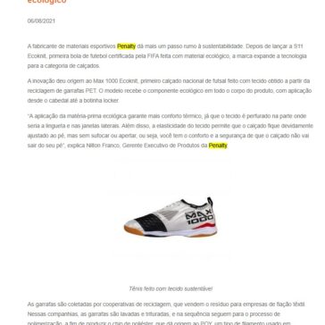 Penalty desenvolve primeiro tênis nacional de futsal feito com tecido ecológico – ABIT