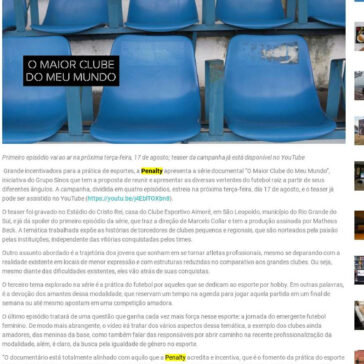 Penalty apresenta documentário `O Maior Clube do Meu Mundo` – Abime Brasil