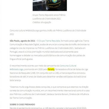 Grupo Trama Reputale conquista prêmio com case da Penalty – Blog Cultura e Futebol