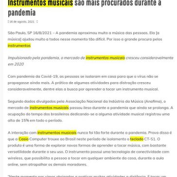 Instrumentos musicais são mais procurados durante a pandemia  – Canal Diversão e Arte
