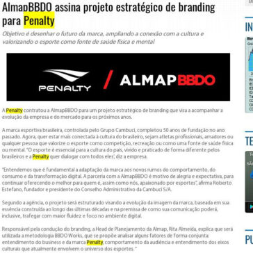 AlmapBBDO assina projeto estratégico de branding para Penalty – Cidade Biz