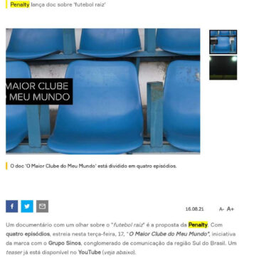 Penalty apresenta documentário `O Maior Clube do Meu Mundo` – Clube de Criação