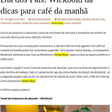 Dia dos Pais : Wickbold dá dicas para café da manhã – De Repente 50