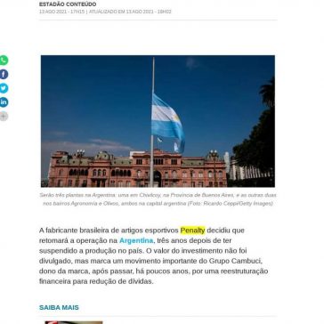 Depois de três anos, Penalty volta a fabricar na Argentina – Época Negócios