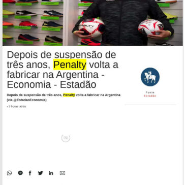 Depois de suspensão de três anos, Penalty volta a fabricar na Argentina – Estadão