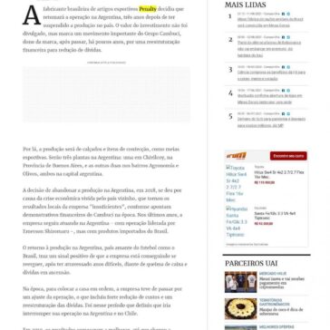 Depois de três anos, Penalty volta a fabricar na Argentina – Estado de Minas (on-line)