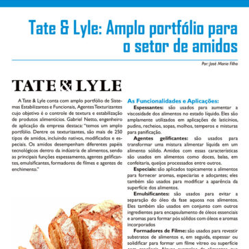 Tate & Lyle: Amplo portfólio para o setor de amidos – IT: Ingredientes e Alimentos
