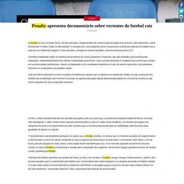 Penalty apresenta documentário sobre vertentes do futebol raiz – Marketing Esportivo