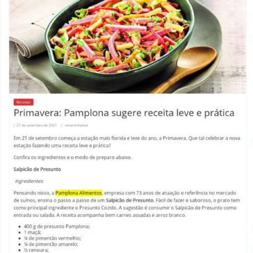 Primavera: Pamplona sugere receita leve e prática – O Maranhense