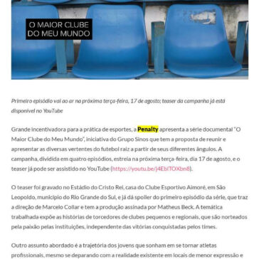 Penalty apresenta documentário `O Maior Clube do Meu Mundo` – Portal ABC Paulista