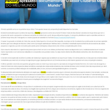 Penalty apresenta documentário `O Maior Clube do Meu Mundo` – Portal Santa Fé do Sul