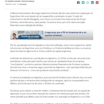 Depois de três anos, Penalty volta a fabricar na Argentina – Portal do Holanda