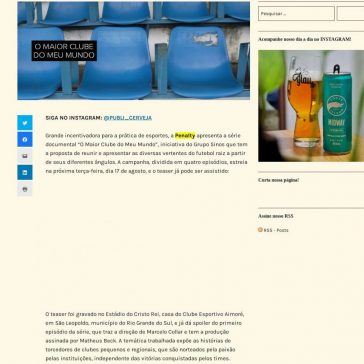 Penalty apresenta documentário `O Maior Clube do Meu Mundo` – Publicidade e Cerveja