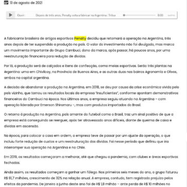 Depois de três anos, Penalty volta a fabricar na Argentina – Tribuna do Agreste