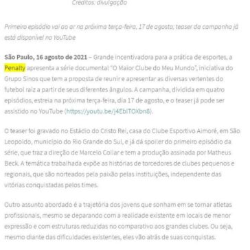 Penalty apresenta documentário `O Maior Clube do Meu Mundo` – Um blog voltado a Cultura & Futebol
