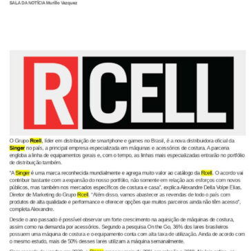 Rcell é a nova distribuidora da Singer no país – AB Notícias News