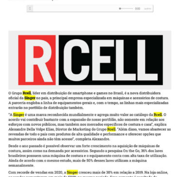 Rcell é a nova distribuidora da Singer no país – Camaçari 24 Horas
