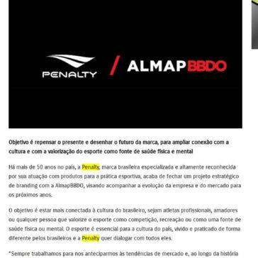 AlmapBBDO assina projeto estratégico de branding para Penalty – Marca Mais