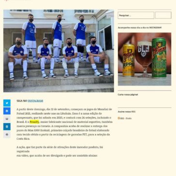 Penalty participa do Mundial de Futsal 2021 como parte das ativações do Max 1000 Ecoknit – Publicidade e Cerveja