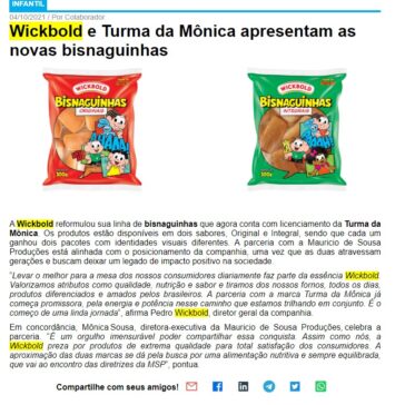 Wickbold e Turma da Mônica apresentam as novas bisnaguinhas – Em Cartaz