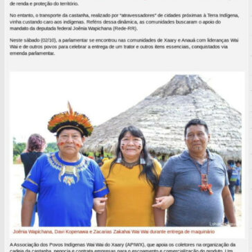 Em Roraima, indígenas Wai Wai conquistam mais autonomia para escoar castanhas – Social Ambiental