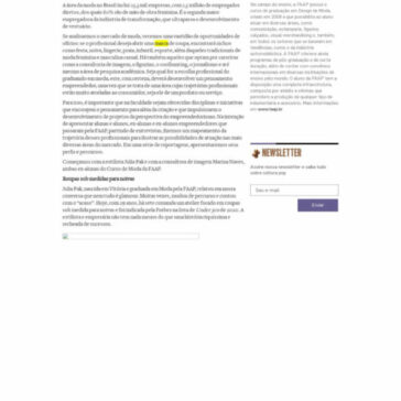 Moda Empreendedora é tema de uma série de reportagens produzida pela aluna Barbara Marques, da FAAP – Emais Estadão