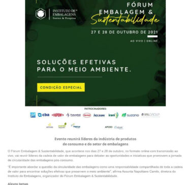 Instituto de Embalagens realiza Fórum Embalagem & Sustentabilidade – Engarrafador Moderno