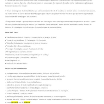 Fórum Embalagem & Sustentabilidade acontece esta semana – Abflexo/fta-brasil