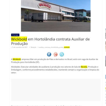Wickbold em Hortolândia contrata Auxiliar de Produção – Notícias em Foco