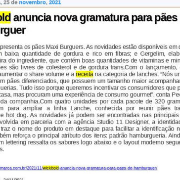 Wickbold anuncia nova gramatura para pães de hambúrguer – DataMark