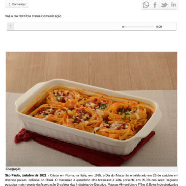 Dia do Macarrão: Pamplona dá dica de Macarrão de forno com Linguiça tipo Calabresa – AB Notícias News