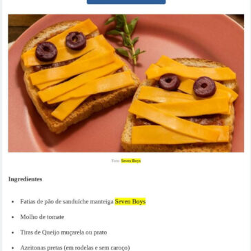 Receita de Pizza múmia – Comida e Receitas